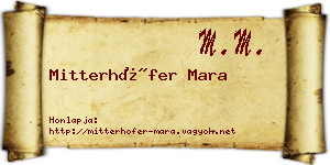 Mitterhöfer Mara névjegykártya